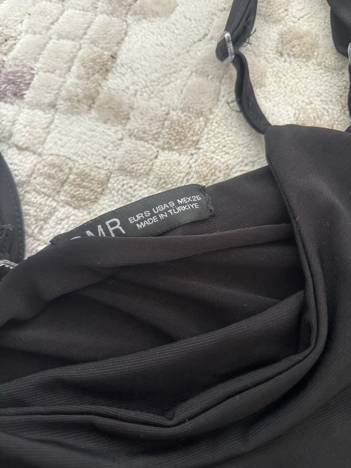 Siyah Drapeli Uzun Elbise - Görsel 2