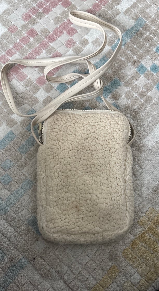 Beyaz Peluş Kadın Çanta - Görsel 2