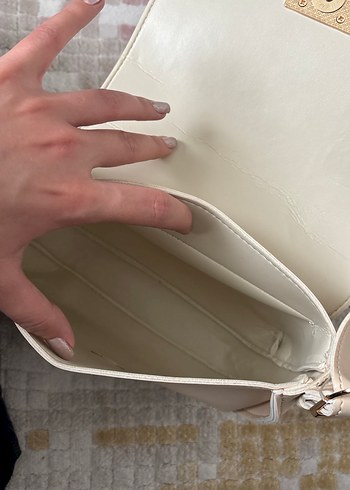 Bej Deri Kadın Omuz Çantası - Görsel 3