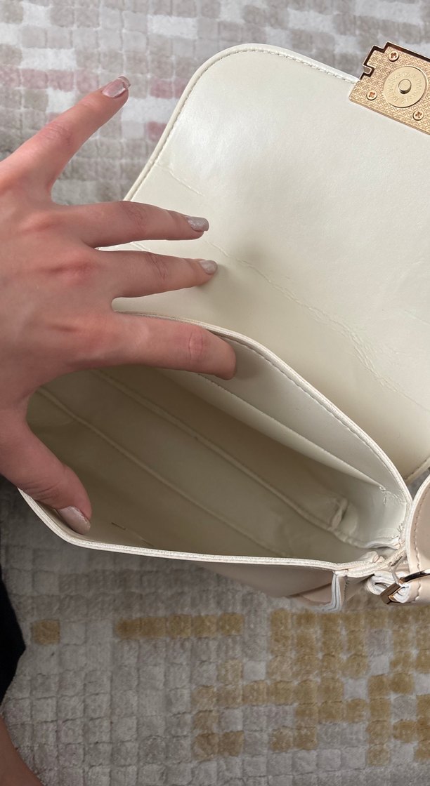 Bej Deri Kadın Omuz Çantası - Görsel 3