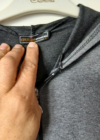 Gri Uzun Kadın Fermuarlı Kaban - Görsel 6