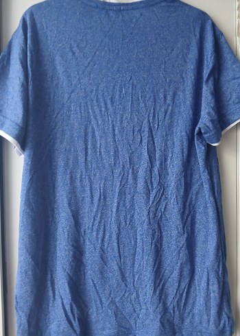 Erkek Mavi Denim Kısa Kollu Tişört - Görsel 3