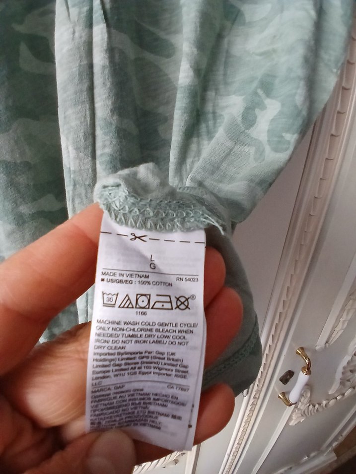 Kadın Gri Kamuflaj Keten Tişört - Görsel 3