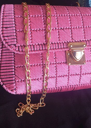 Turkuaz Zincir Detaylı Bohem Kadın Çanta - Görsel 2