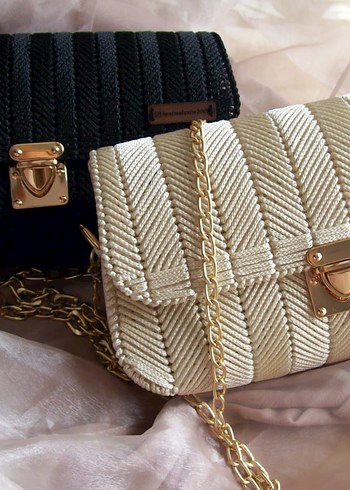 Turkuaz Zincir Detaylı Bohem Kadın Çanta - Görsel 6