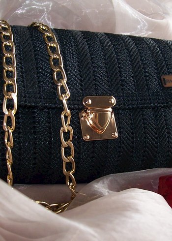 Turkuaz Zincir Detaylı Bohem Kadın Çanta - Görsel 7