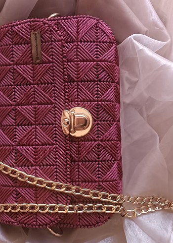 Turkuaz Zincir Detaylı Bohem Kadın Çanta - Görsel 8