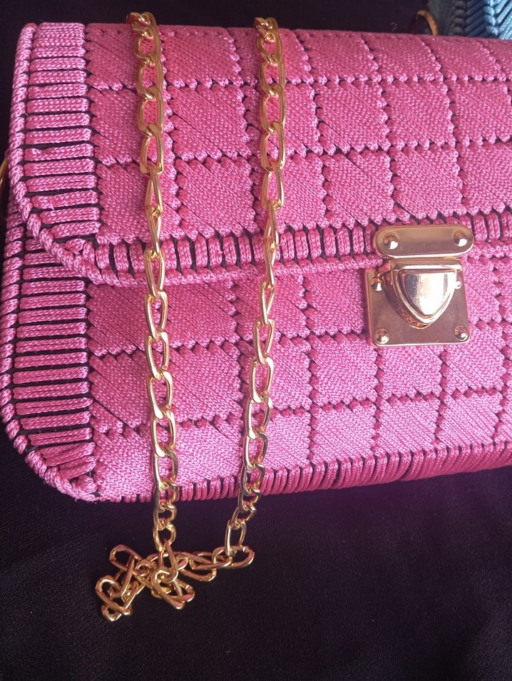 Turkuaz Zincir Detaylı Bohem Kadın Çanta - Görsel 2