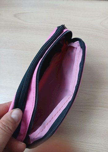 Pembe Fermuarlı Kadın Makyaj Çantası - Görsel 5