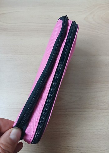 Pembe Fermuarlı Kadın Makyaj Çantası - Görsel 4