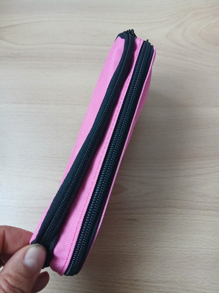 Pembe Fermuarlı Kadın Makyaj Çantası - Görsel 4