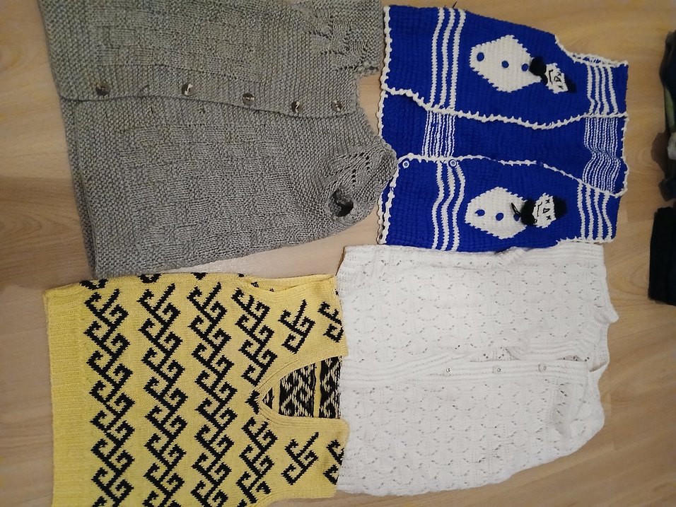 erkekler. için Nakışlı Gri Bohem Örgü Yelek - Görsel 2