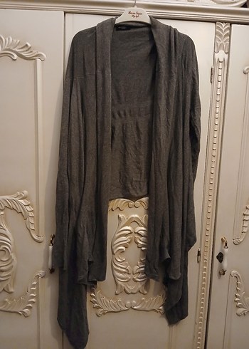 Gri Midi Kadın Hırka - Görsel 2