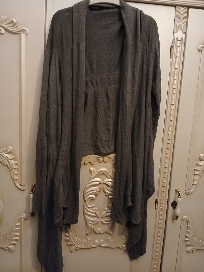 Gri Midi Kadın Hırka - Görsel 3