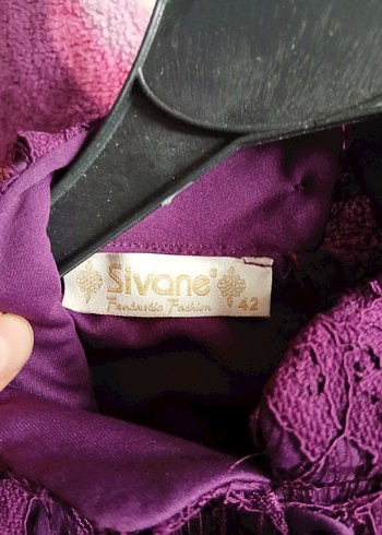 Mor Uzun Kollu Yüksek Yakalı Kadın Elbise - Görsel 5