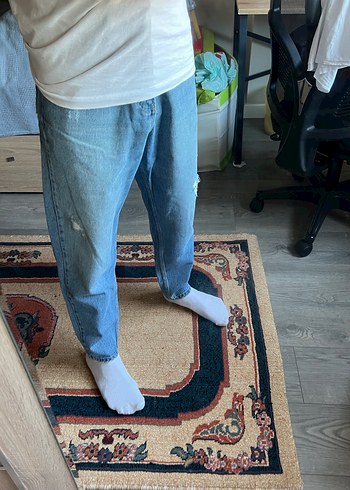 Diğer Mavi Boyfriend Erkek Pantolon