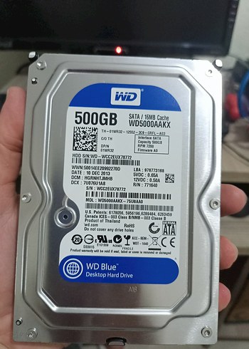 500GB WD HARDDİSK MÜKEMMEL KONDİSYONDA