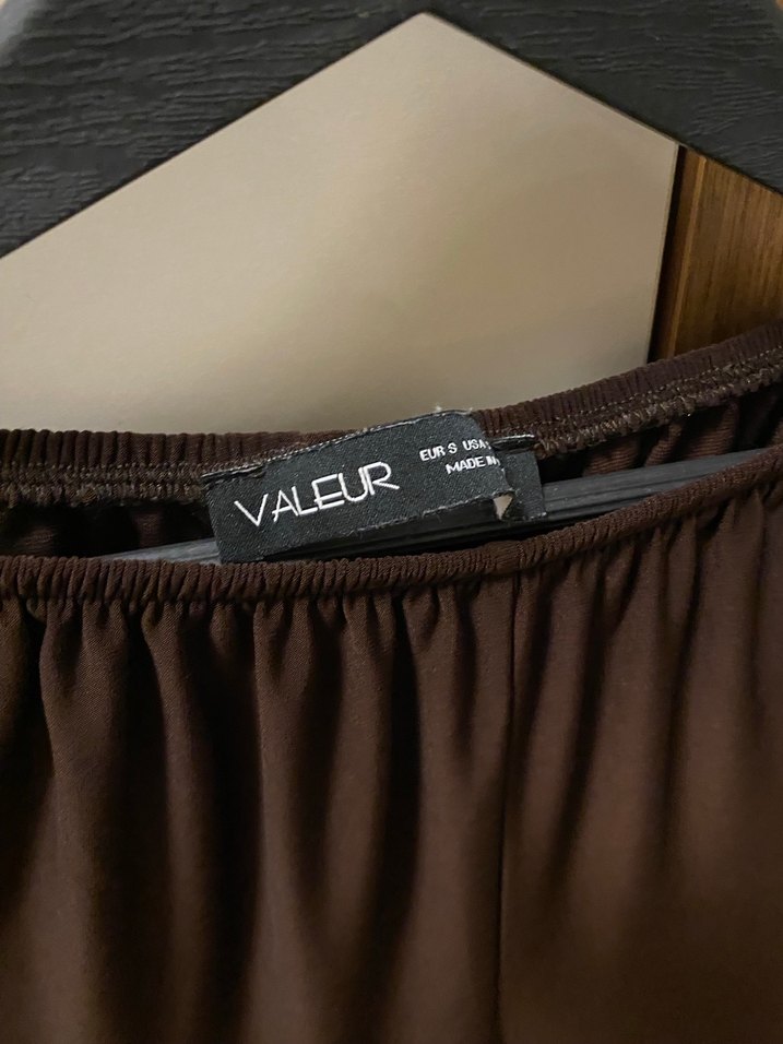 Kahverengi Drapeli Yüksek Yakalı Kadın Bluz - Görsel 5