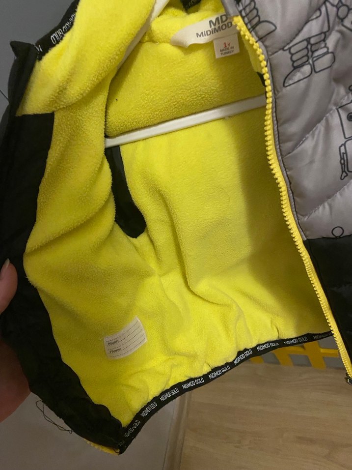 Gri Baskılı Erkek Çocuk Fermuarlı Mont - Görsel 3