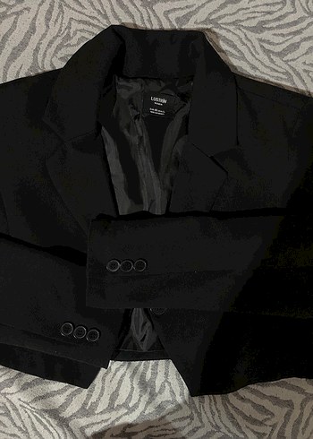 Düğmeli Siyah Kadın crop Blazer Ceket