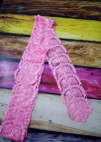 Dantel Detaylı Pembe Örgü