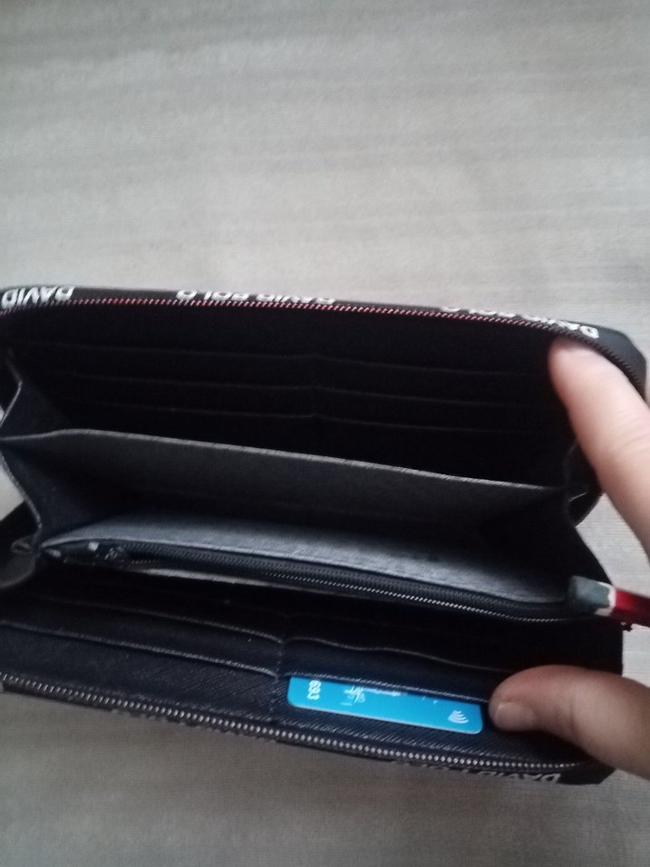 David Polo Siyah Fermuarlı Kadın Cüzdanı - Görsel 3