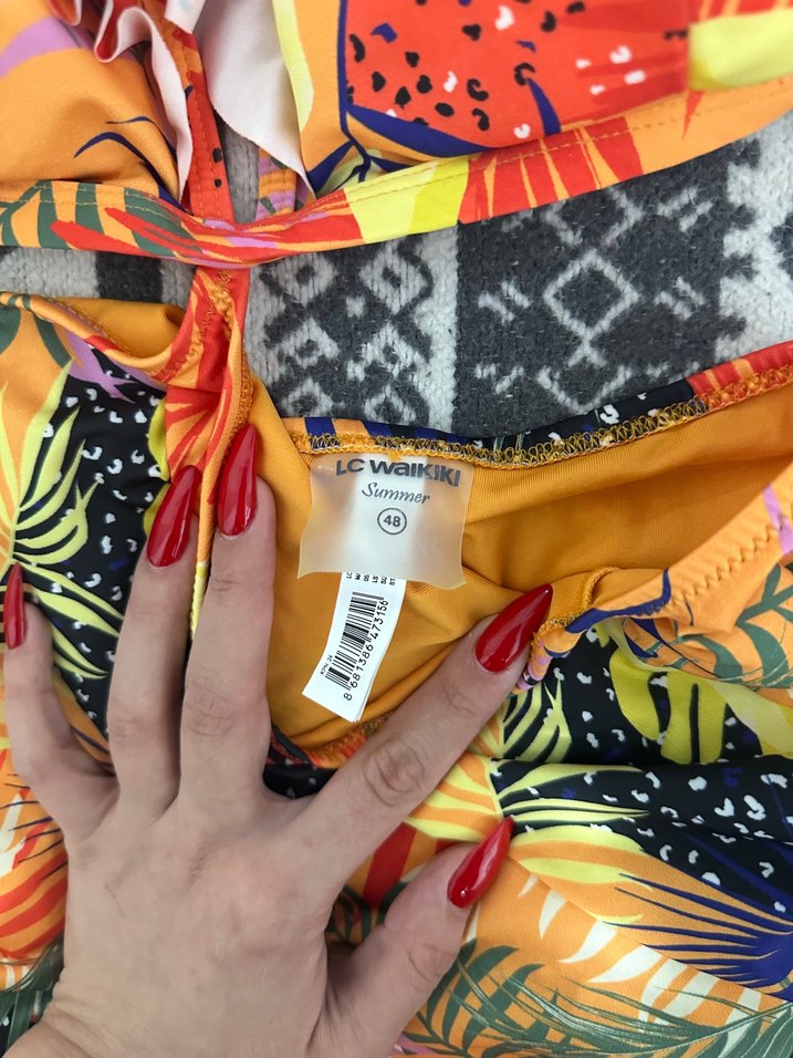 Renkli Bohem Desenli Mini Kadın Mayo Mayokini - Görsel 3