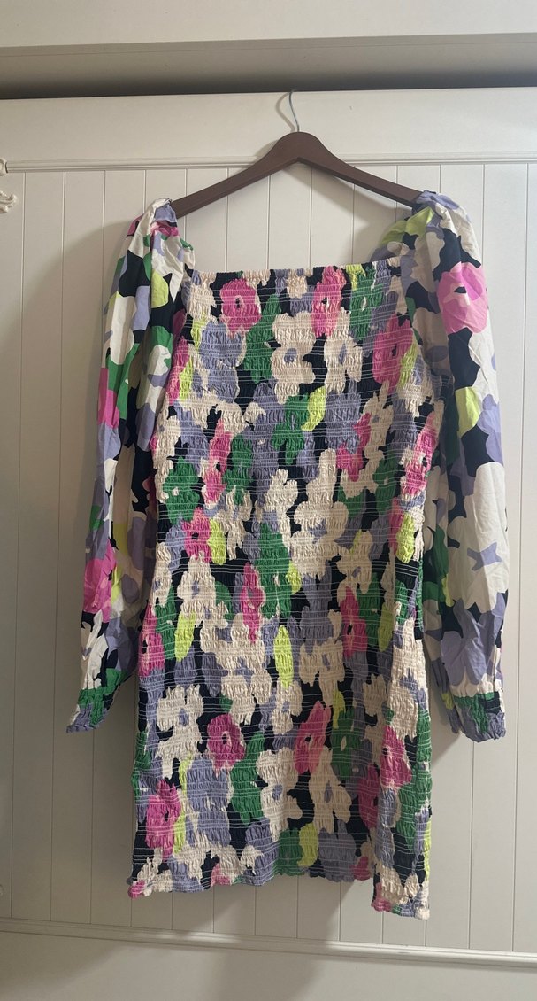 Çiçek Desenli Uzun Kollu elbise - Görsel 5