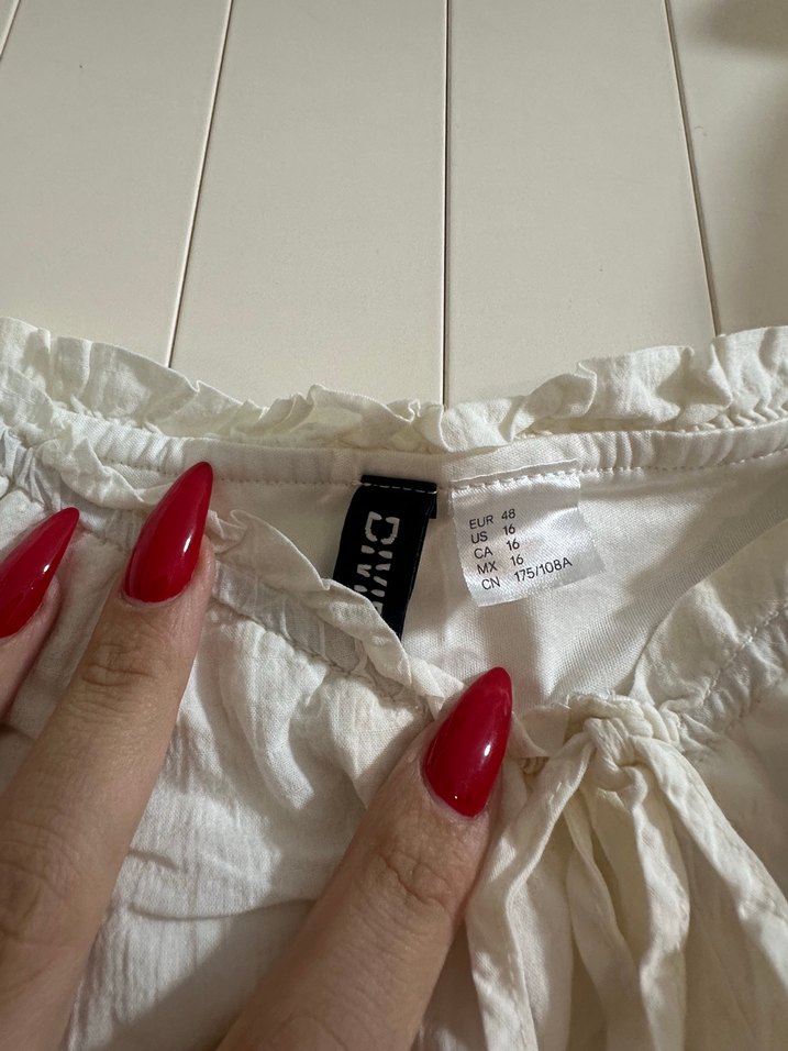 Beyaz Keten Midi Bohem Elbise - Görsel 3