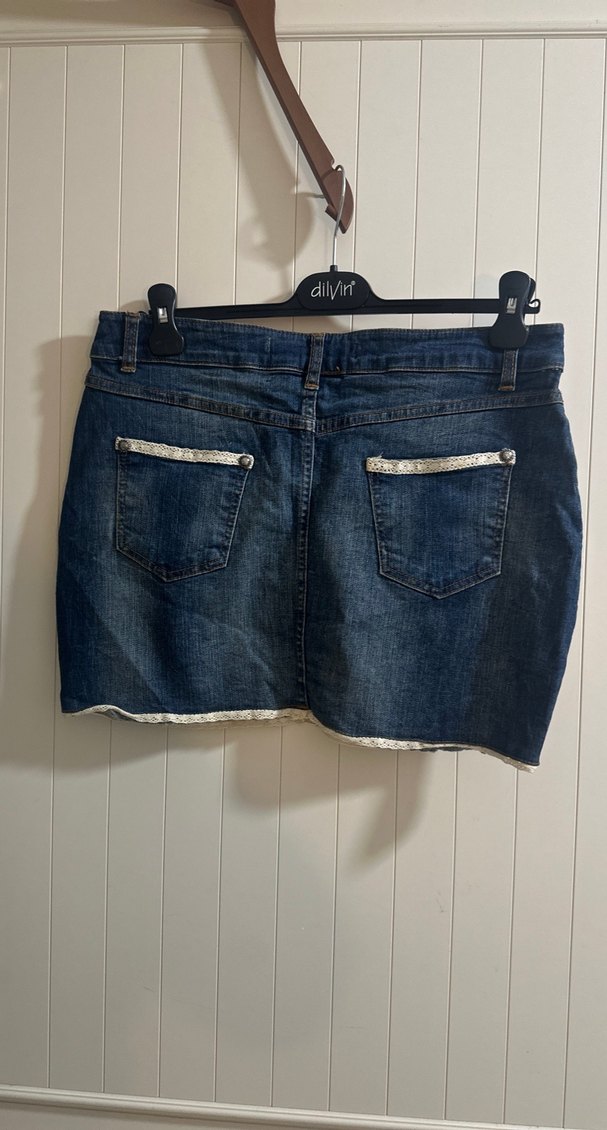 Mavi Denim Mini Etek - Görsel 5