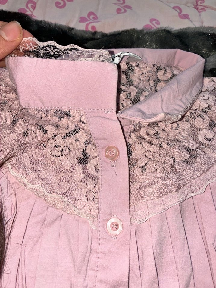 Pembe VİNTAGE işlemeli bluz — görsel 5/9