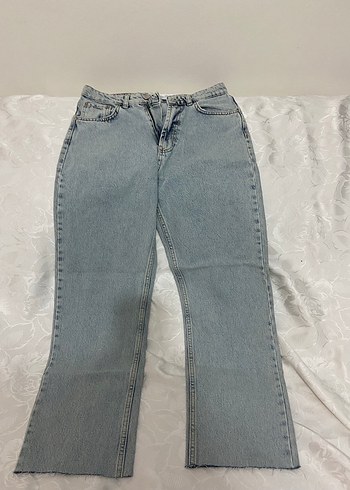 Kadın Gri Normal Boy Midi Denim Jean - Görsel 2