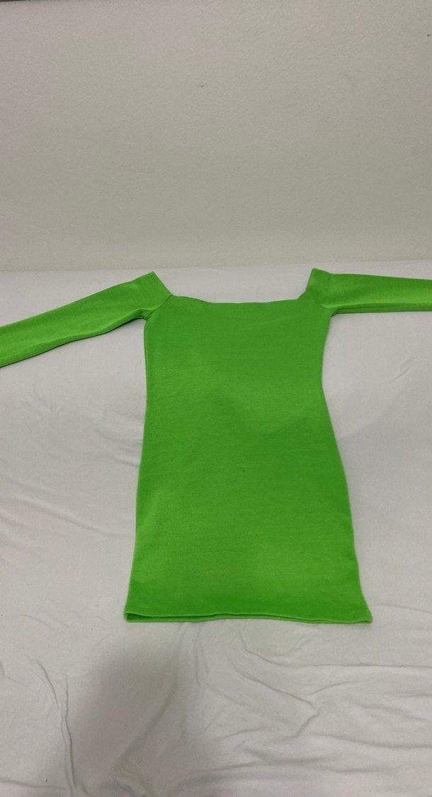 Yeşil Kadın Triko Uzun Kollu Elbise - Görsel 2