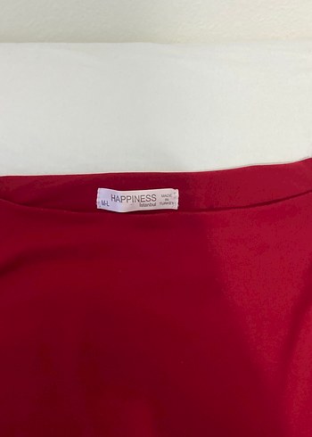 Koyu Kırmızı  mini elbise - Görsel 2