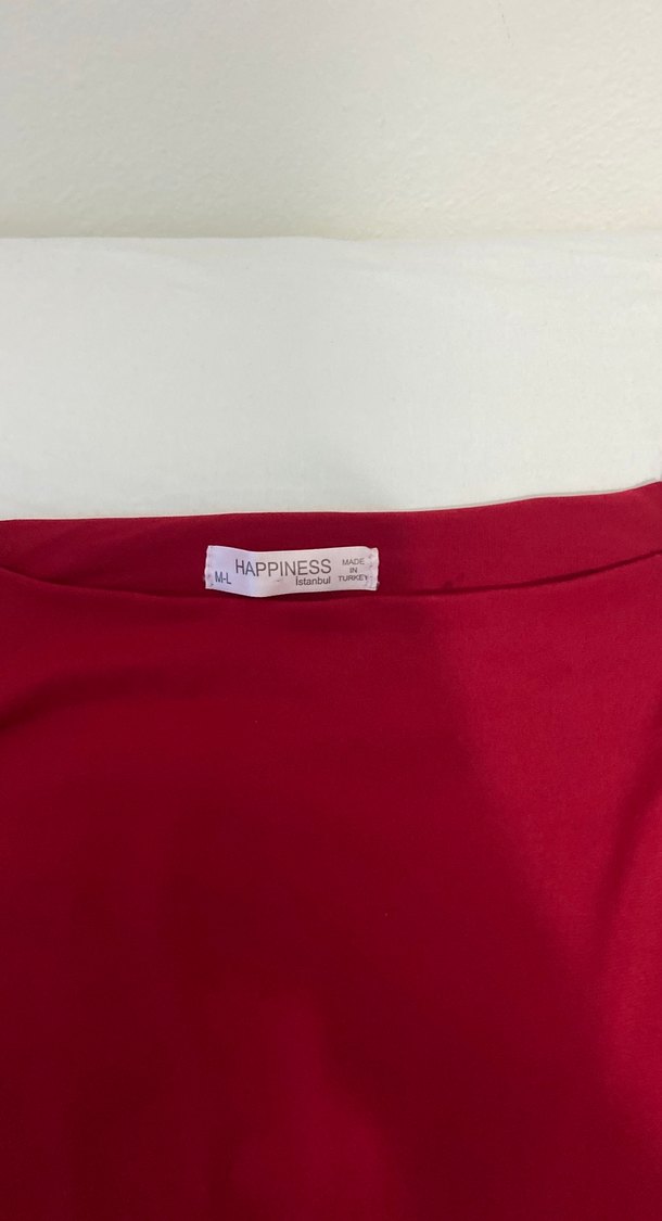 Koyu Kırmızı  mini elbise - Görsel 2