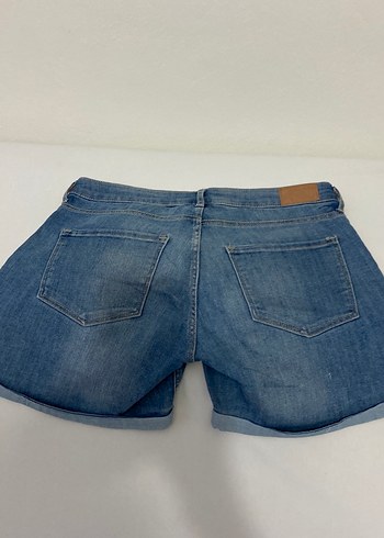 Kadın Mavi Salaş Mini Denim Şort - Görsel 3