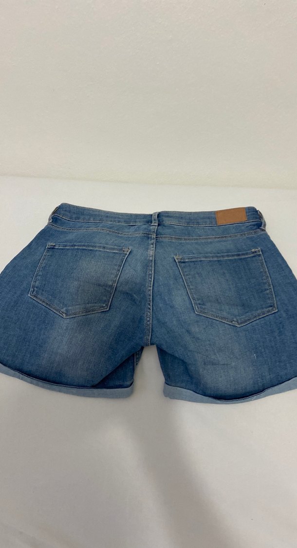 Kadın Mavi Salaş Mini Denim Şort - Görsel 3