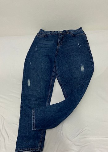 Lacivert Kadın Denim Geniş Kesim Jean - Görsel 3