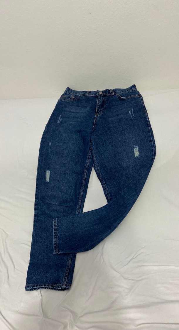 Lacivert Kadın Denim Geniş Kesim Jean - Görsel 3