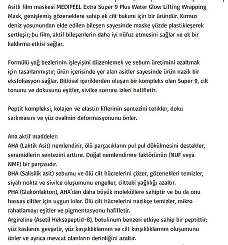 MEDIPEEL Extra Super 9 Plus Water Glow Lifting Wrapping Mask - Görsel 7