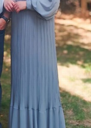 Diğer Gri Pilili Uzun Kollu Kadın Elbise