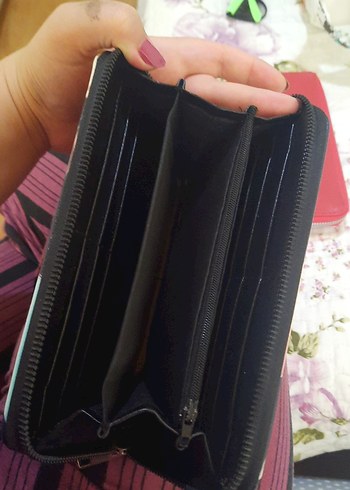 LEON Baskılı Deri Fermuarlı Kadın Cüzdanı - Görsel 4