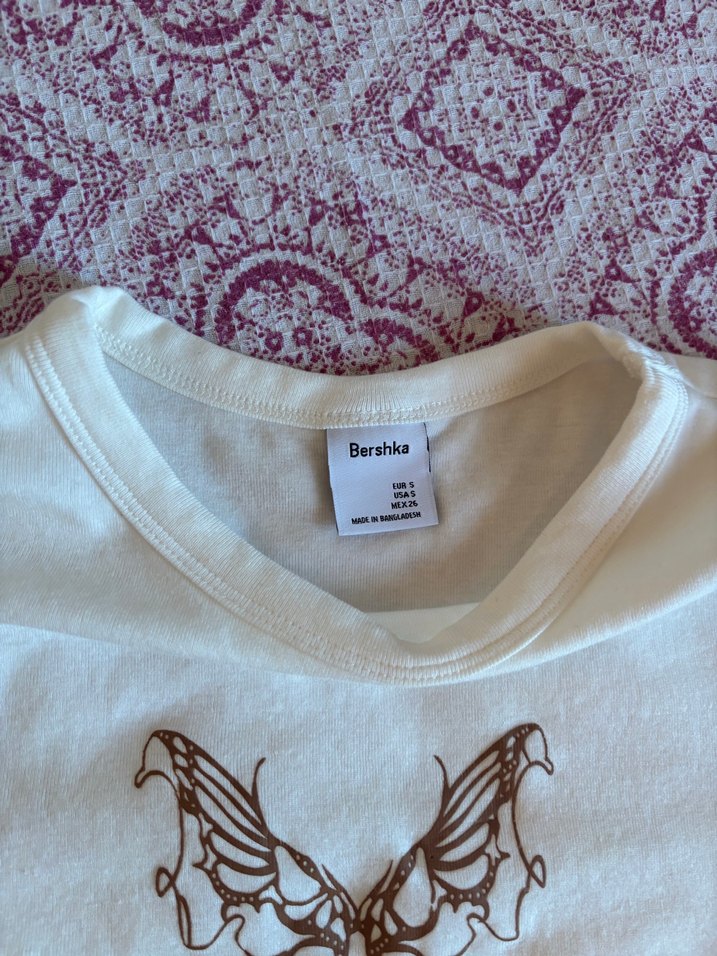 Bershka Kelebekli Kadın Crop Top - Görsel 5