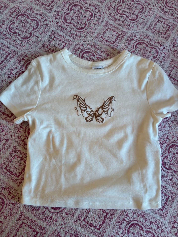 Bershka Kelebekli Kadın Crop Top - Görsel 4