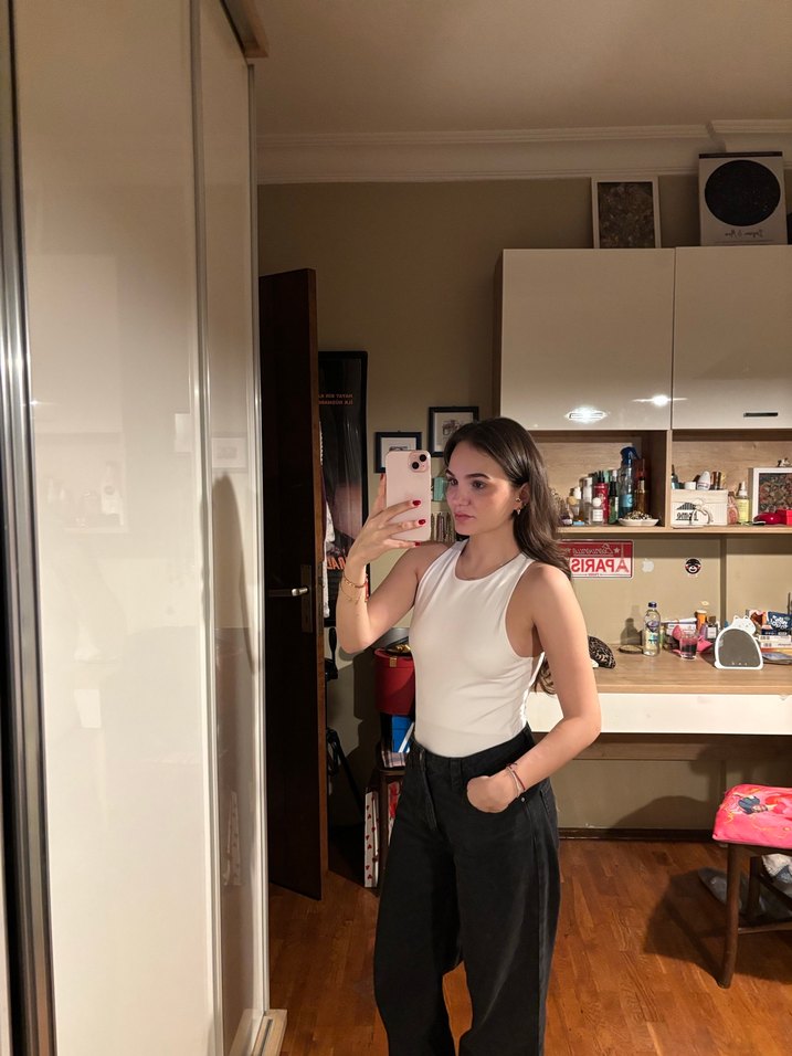 Penti Beyaz Yüksek Yaka Bodysuit - Görsel 3