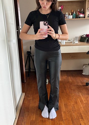 Stradivarius deri yırtmaçlı Tayt  - Görsel 5