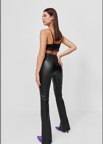 Stradivarius deri yırtmaçlı Tayt  - Görsel 2