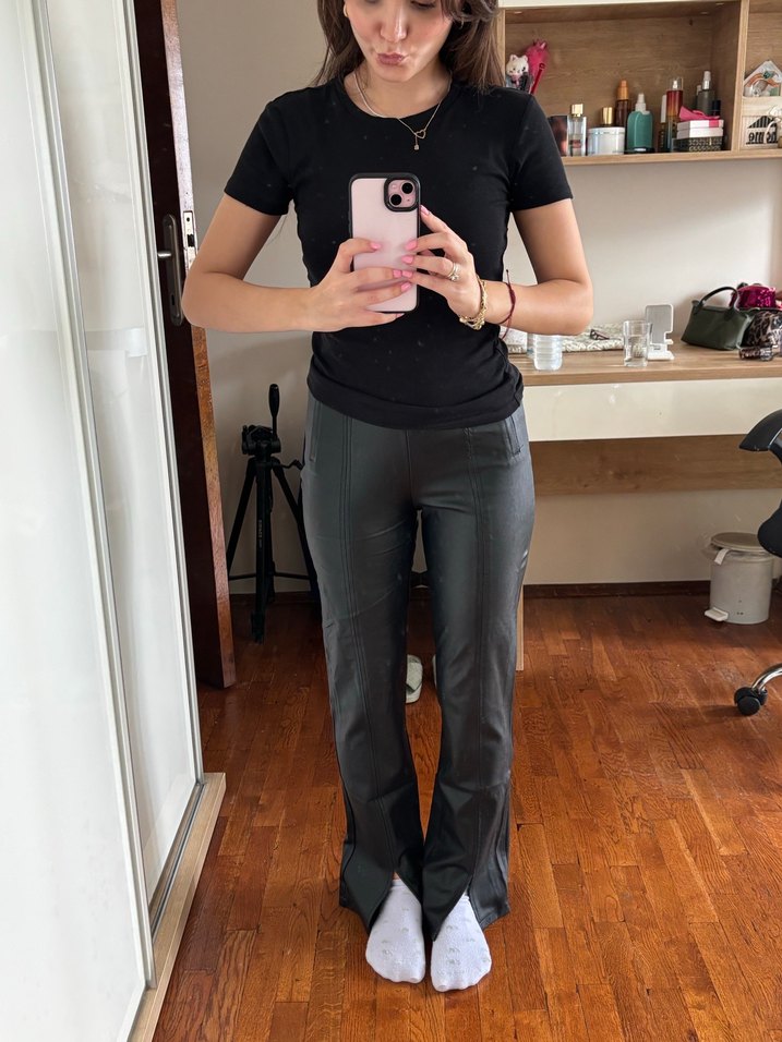 Stradivarius deri yırtmaçlı Tayt  - Görsel 5