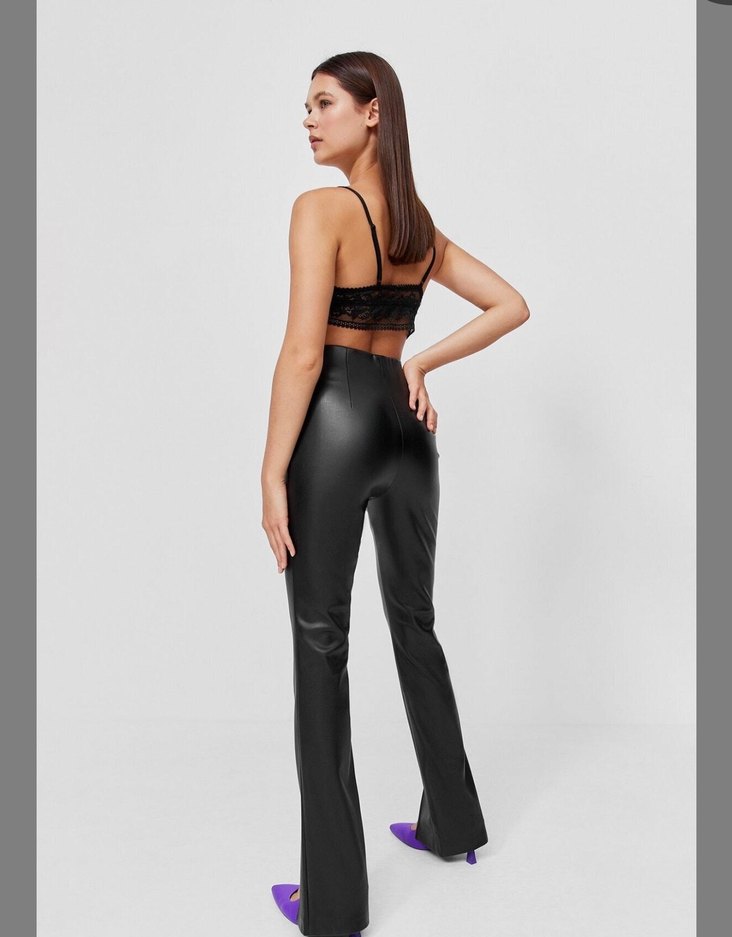 Stradivarius deri yırtmaçlı Tayt  - Görsel 2