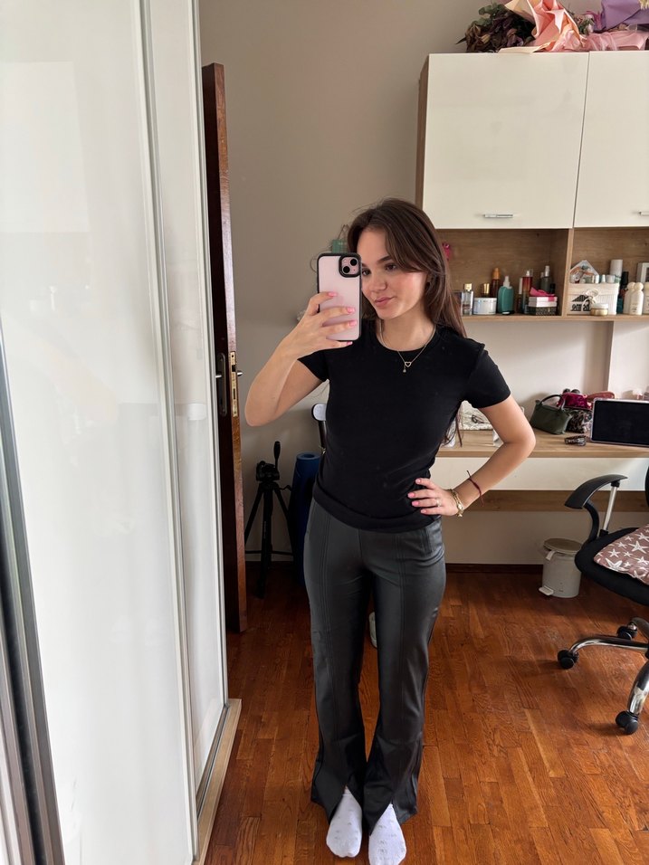 Stradivarius deri yırtmaçlı Tayt  - Görsel 4